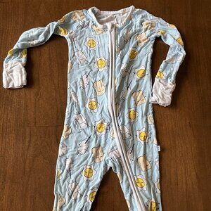 Little Sleepies Eggs and Toast Long Sleeve Zippies 12-18 Mo